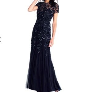 Floral Beaded Formal Gown with Sheer Short…